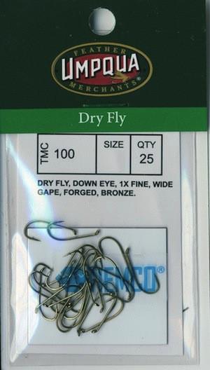 tiemco umpqua dry fly trout hooks size 8 value pack 25 per pack