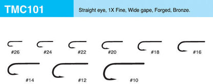 Tiemco 101 Hook 25 pack Hooks