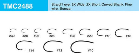 Tiemco 2488 Hook 25 pack Hooks