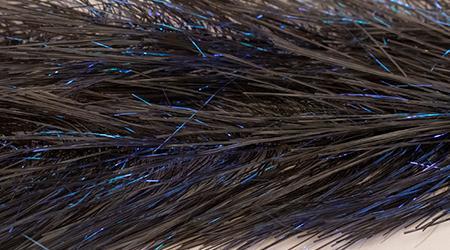Translucy Fly Brush Midnight Black / 1" Chenilles, Body Materials