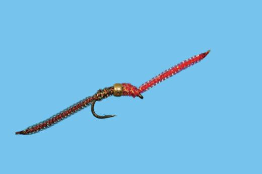 Tungsten G String Worm Brown/Red TROUT FLIES