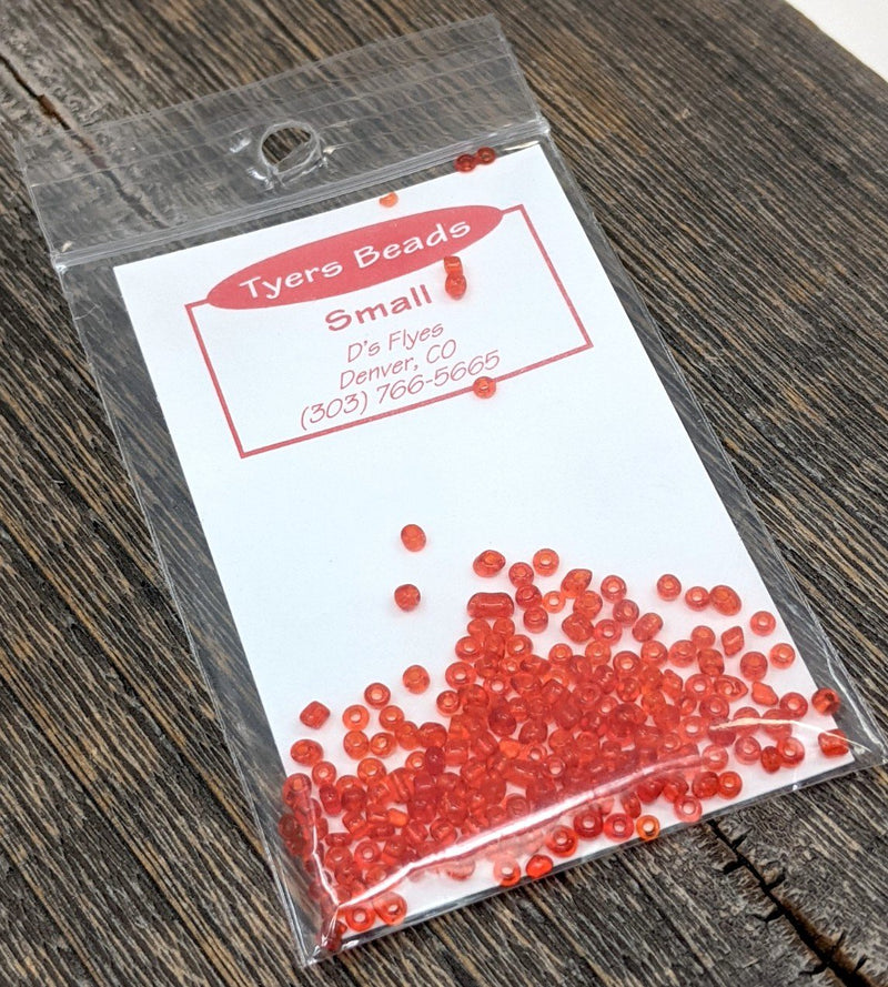 Tyers Glass Beads Translucent Red / Midge Beads, Eyes, Coneheads