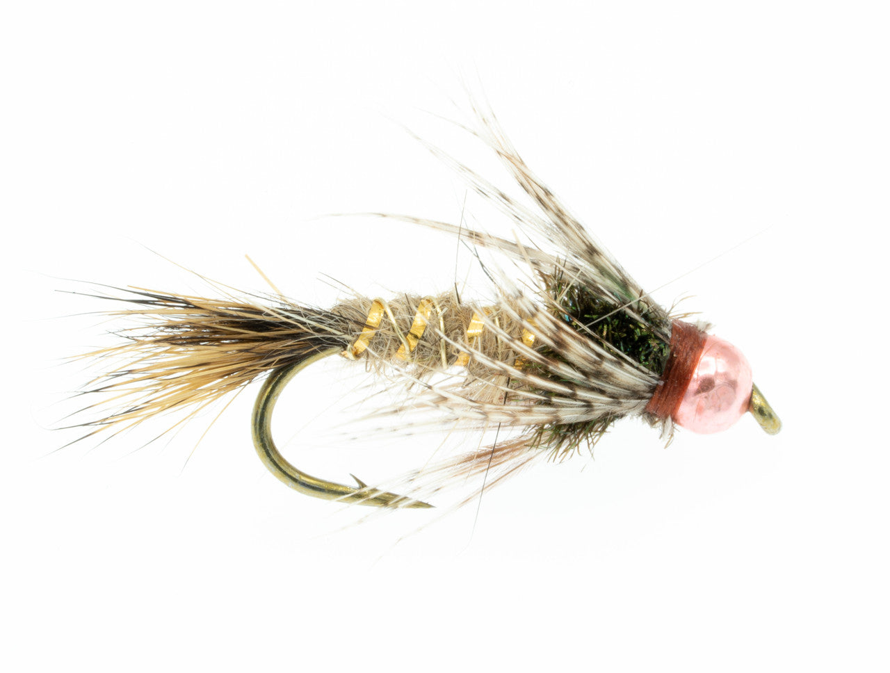 Umpqua Guide's Choice Hare's Ear Pink Bead 12 Trout Flies