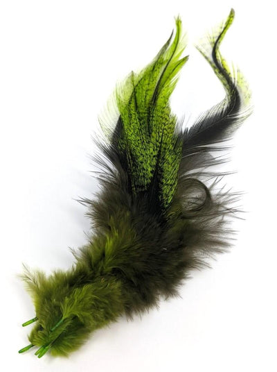 UV2 Coq de Leon Perdigon Fire Tail Feathers #127 Fl Chartreuse Saddle Hackle, Hen Hackle, Asst. Feathers
