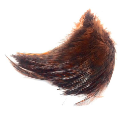 Wapsi Barred Neck Hackle Strung Brown Saddle Hackle, Hen Hackle, Asst. Feathers