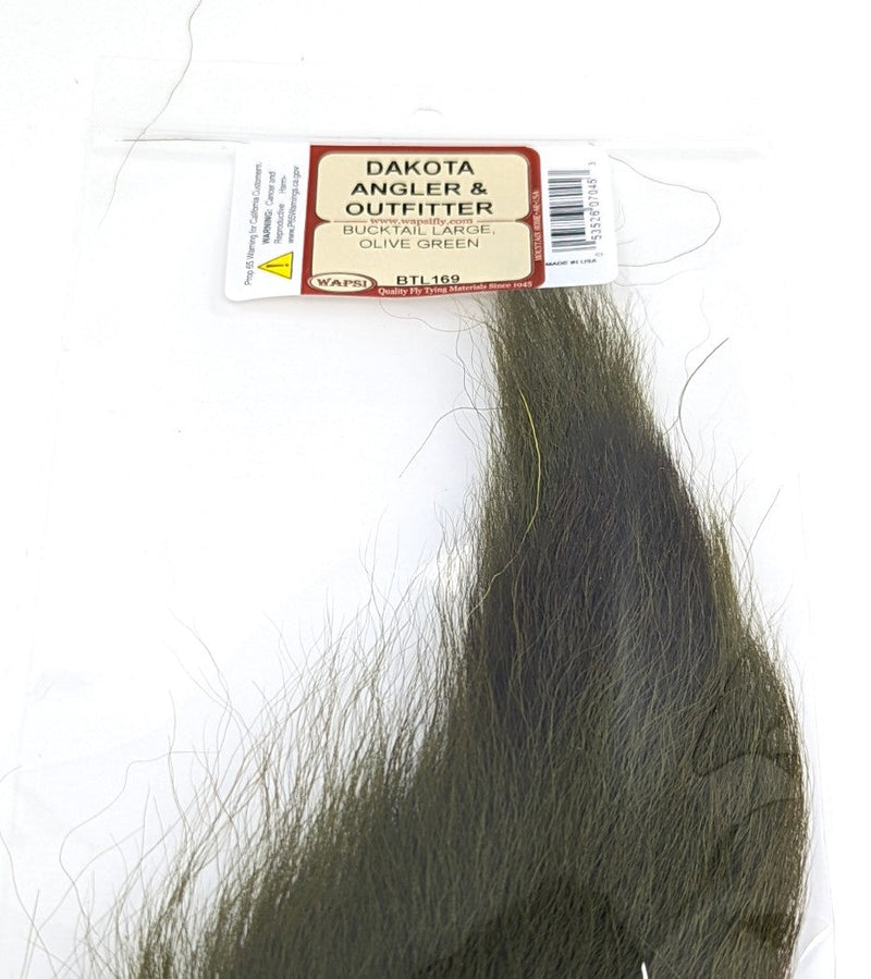Wapsi Bucktail Large Olive Green Hair, Fur