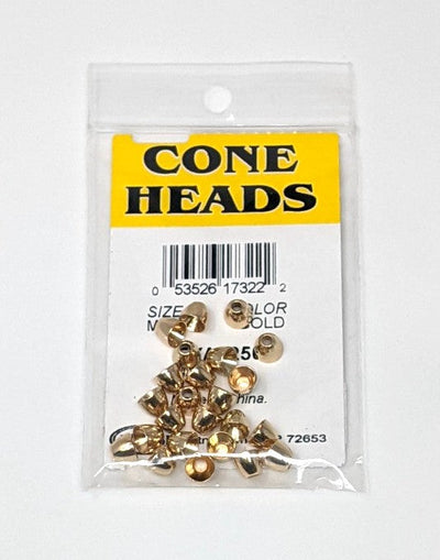 Wapsi Cone Heads 24 Pack Gold / Small 4.5 mm Beads, Eyes, Coneheads