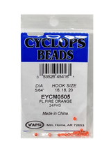 Wapsi Cyclops Bead Fl. Fire Orange 5/64" - 2 MM Beads, Eyes, Coneheads