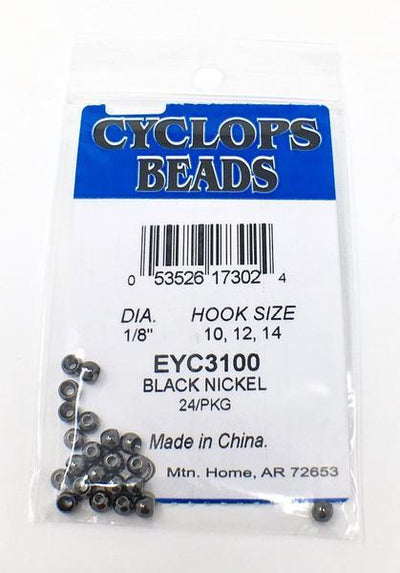 Wapsi Cyclops Brass Bead 24 Pack black nickel fly tying