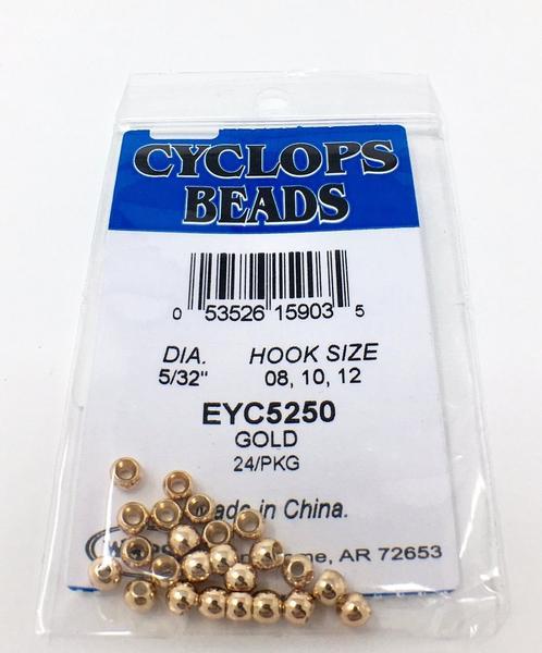 Wapsi Cyclops Brass Bead 24 Pack gold fly tying