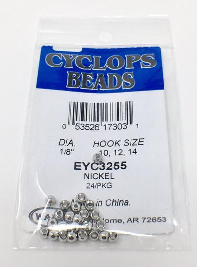 Wapsi Cyclops Brass Bead 24 Pack nickel silver fly tying