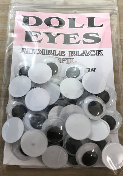 Wapsi Doll Eyes White/Black Pupil / 10mm Beads, Eyes, Coneheads