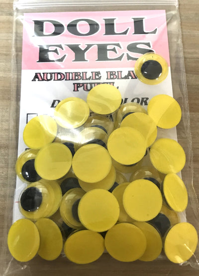 Wapsi Doll Eyes Yellow/Black Pupil / 4mm Beads, Eyes, Coneheads