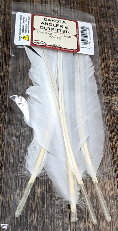 Wapsi Duck Quills - 2 Pairs White Saddle Hackle, Hen Hackle, Asst. Feathers