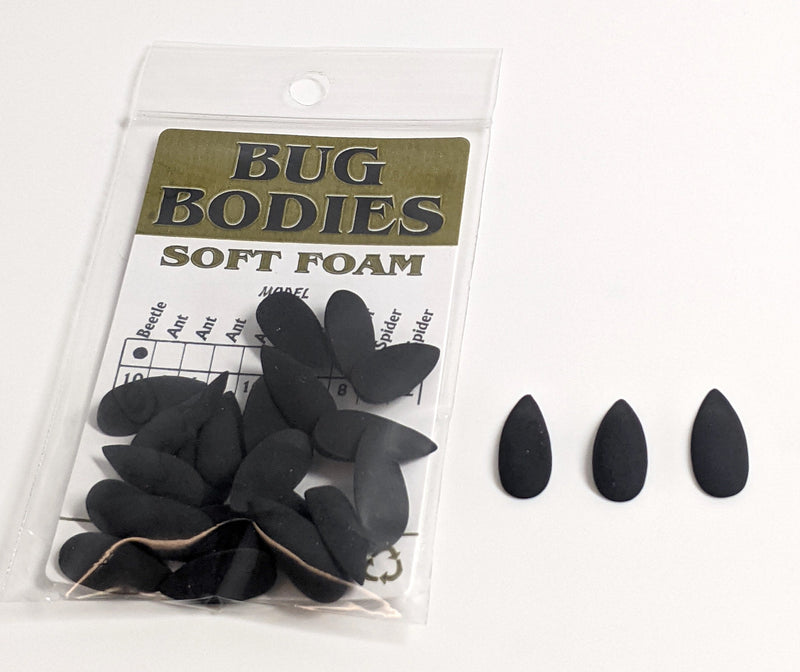 Wapsi Foam Beetle Bug Bodies (24 pk) Black / 10 Chenilles, Body Materials