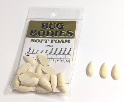 Wapsi Foam Beetle Bug Bodies (24 pk) White / 10 Chenilles, Body Materials