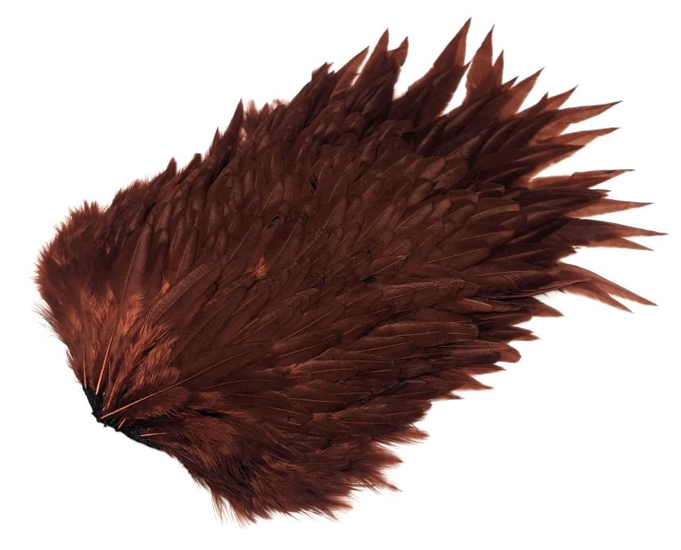 Wapsi Hen Saddle Patch Brown Saddle Hackle, Hen Hackle, Asst. Feathers