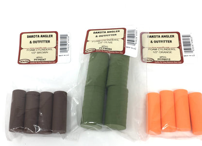 Wapsi Large Foam Cylinders fly tying orange olive brown