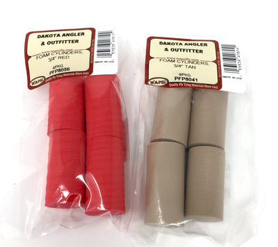 Wapsi Large Foam Cylinders fly tying red tan