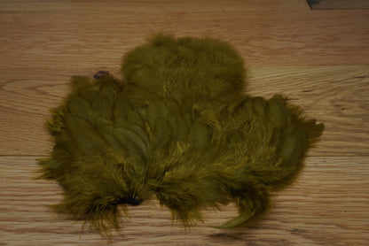 Wapsi Marabou Patch Olive Saddle Hackle, Hen Hackle, Asst. Feathers