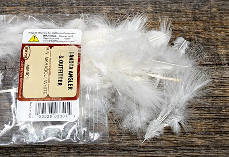 Wapsi Mini Marabou White Saddle Hackle, Hen Hackle, Asst. Feathers