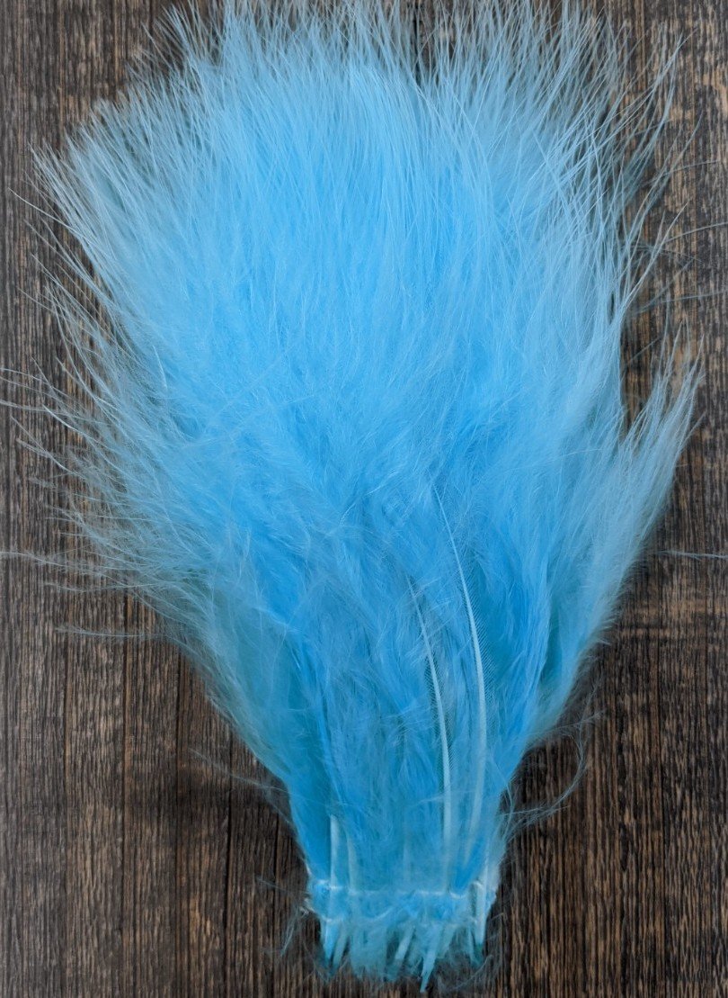 Wapsi Select Marabou Plumes Fl. Blue Saddle Hackle, Hen Hackle, Asst. Feathers