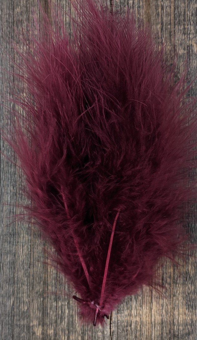 Wapsi Select Marabou Plumes Wine Saddle Hackle, Hen Hackle, Asst. Feathers