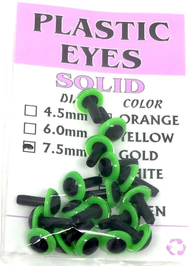 Wapsi Solid Plastic Eyes Fl. Green / 4.5 mm Beads, Eyes, Coneheads