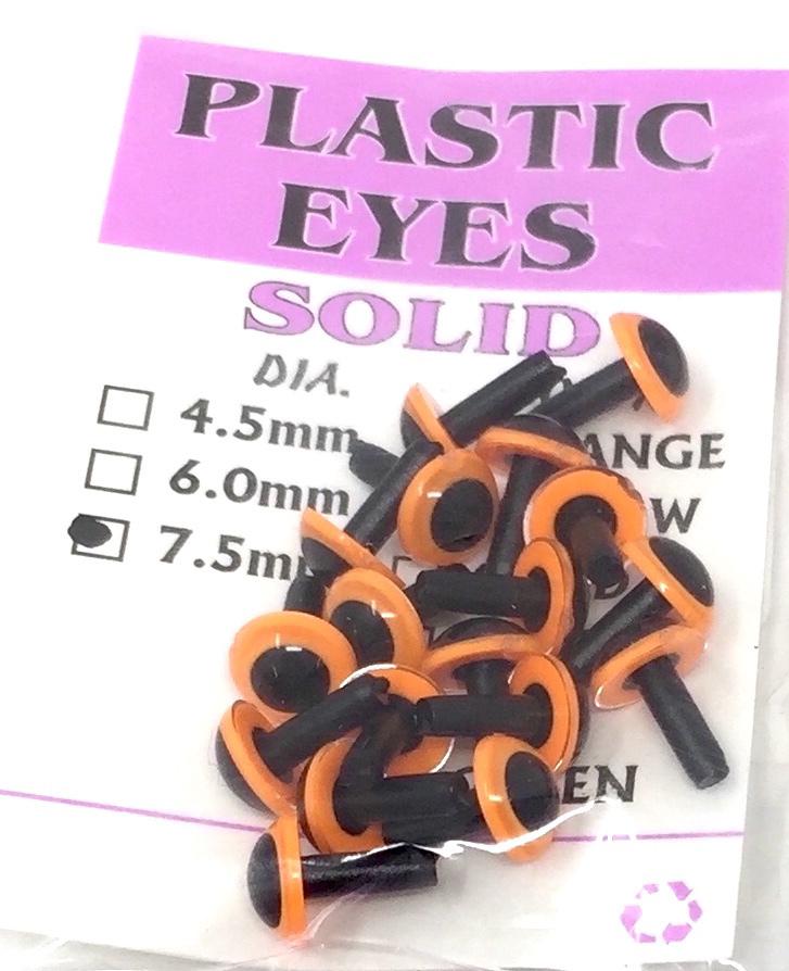 Wapsi Solid Plastic Eyes Fl. Orange / 4.5 mm Beads, Eyes, Coneheads