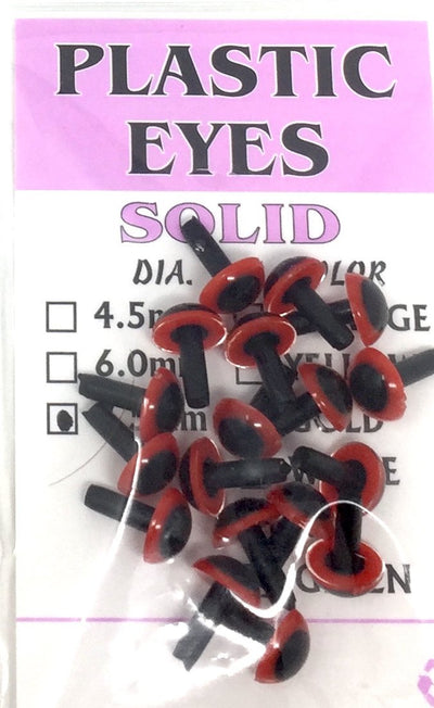 Wapsi Solid Plastic Eyes Red / 4.5 mm Beads, Eyes, Coneheads