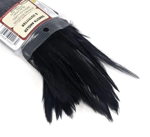 Wapsi Strung Saddle Hackle 1/4 oz. Dyed Over Natural Black Saddle Hackle, Hen Hackle, Asst. Feathers