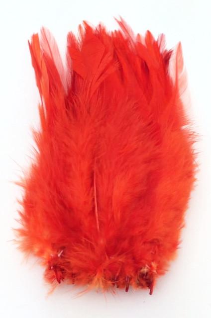 Wapsi Strung Saddle Hackle 1/4 oz Fl Fire Orange 