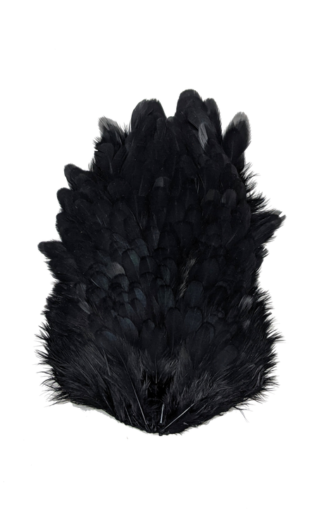 Whiting 4 B Hen Saddle Black Saddle Hackle, Hen Hackle, Asst. Feathers