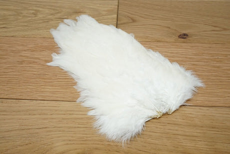 Whiting 4 B Hen Saddle White Saddle Hackle, Hen Hackle, Asst. Feathers