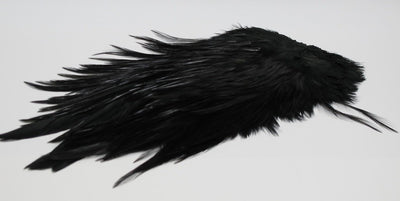 Whiting 4 B Rooster Saddle Black Saddle Hackle, Hen Hackle, Asst. Feathers