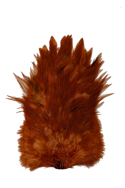 Whiting 4 B Rooster Saddle Burnt Orange Saddle Hackle, Hen Hackle, Asst. Feathers