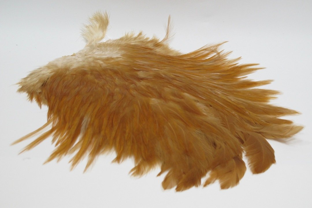 Whiting 4 B Rooster Saddle Medium Ginger Saddle Hackle, Hen Hackle, Asst. Feathers