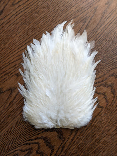 Whiting 4 B Rooster Saddle White Saddle Hackle, Hen Hackle, Asst. Feathers