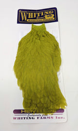 Whiting American Hen Cape Olive Saddle Hackle, Hen Hackle, Asst. Feathers