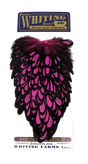 Whiting American Hen Saddle Black laced White dyed Pink Saddle Hackle, Hen Hackle, Asst. Feathers