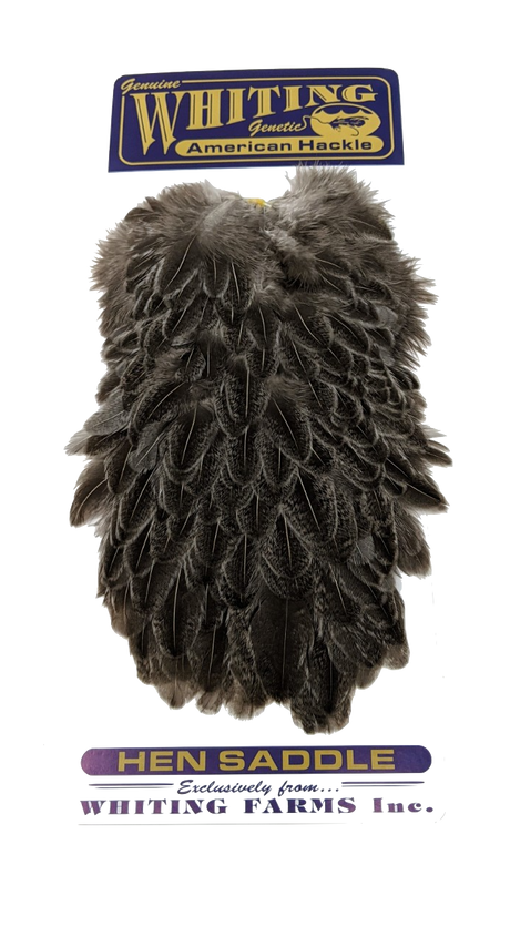 Whiting American Hen Saddles Mottled Grey Wild Type Saddle Hackle, Hen Hackle, Asst. Feathers