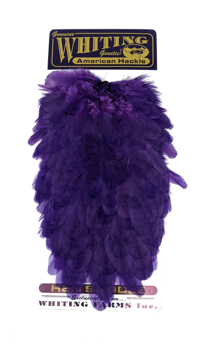 Whiting American Hen Saddles Purple Saddle Hackle, Hen Hackle, Asst. Feathers