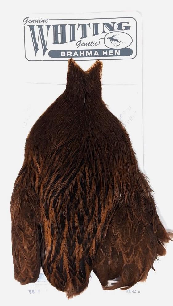 Whiting Brahma Hen Cape Badger dyed Natural Brown Saddle Hackle, Hen Hackle, Asst. Feathers