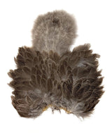 Whiting Brahma Soft Hackle with Chickabou Mottled Gray Saddle Hackle, Hen Hackle, Asst. Feathers