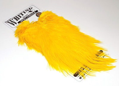 Whiting Bronze Spey Hackle Saddle White dyed Yellow Saddle Hackle, Hen Hackle, Asst. Feathers