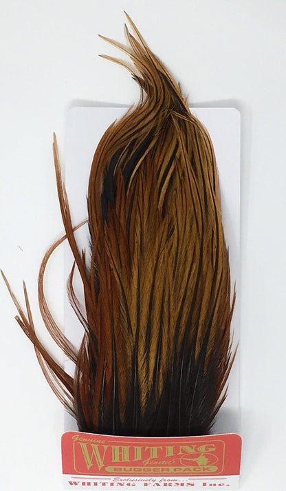 Whiting Bugger Pack Furnace Saddle Hackle, Hen Hackle, Asst. Feathers