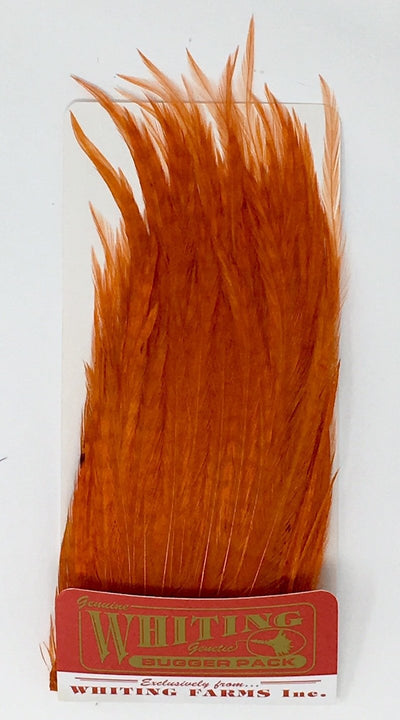 Whiting Bugger Pack White Dyed Burnt Orange Saddle Hackle, Hen Hackle, Asst. Feathers