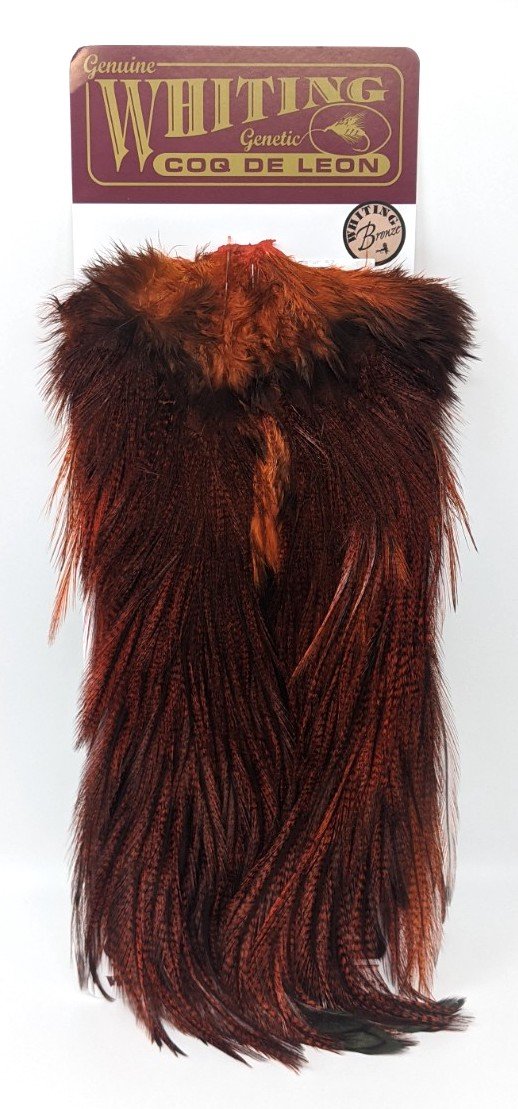 Whiting Coq de Leon Bronze Saddle Pardo dyed Orange Saddle Hackle, Hen Hackle, Asst. Feathers