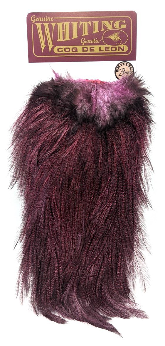 Whiting Coq de Leon Bronze Saddle Pardo dyed Pink Saddle Hackle, Hen Hackle, Asst. Feathers