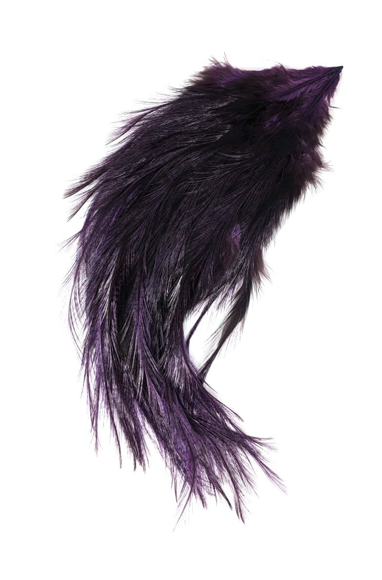 Whiting Coq De Leon Euro Nymph Tailing Pack Pardo dyed Purple Saddle Hackle, Hen Hackle, Asst. Feathers